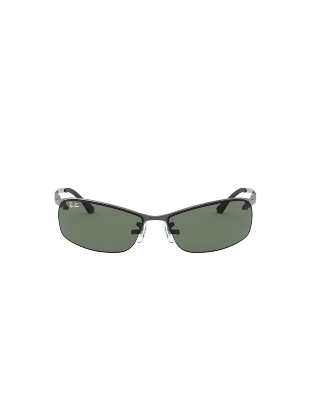 New Ray-Ban Men's Sunglasses Silver Square Green Lens Metal Frame Ray Ban RB3183